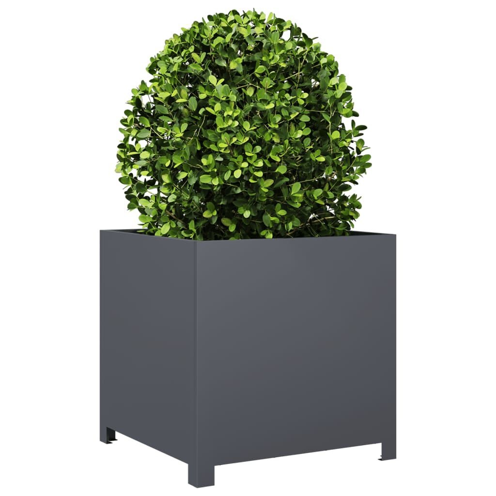 vidaXL Plantenbak 50x50x50 cm staal antracietkleurig