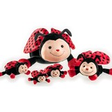 Knuffel Lieveheersbeestje Bolle 15 cm Rood Zwart - 56% Korting