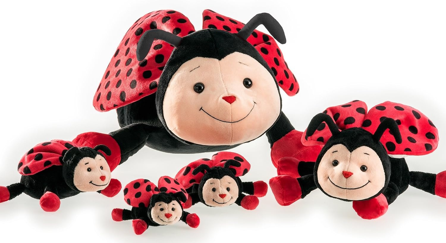 Knuffel Lieveheersbeestje Bolle 15 cm Rood Zwart - 56% Korting