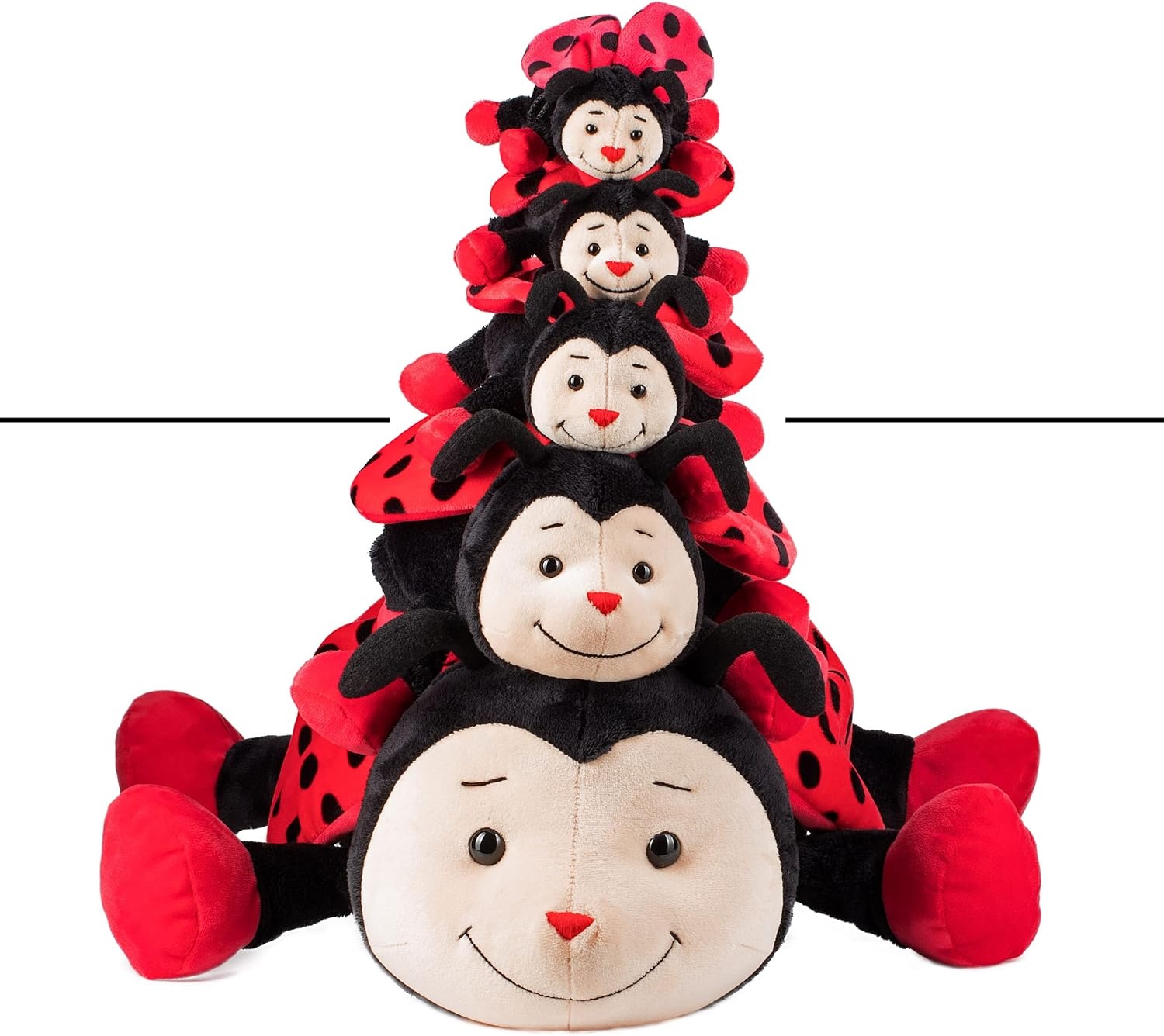 Knuffel Lieveheersbeestje Bolle 15 cm Rood Zwart - 56% Korting
