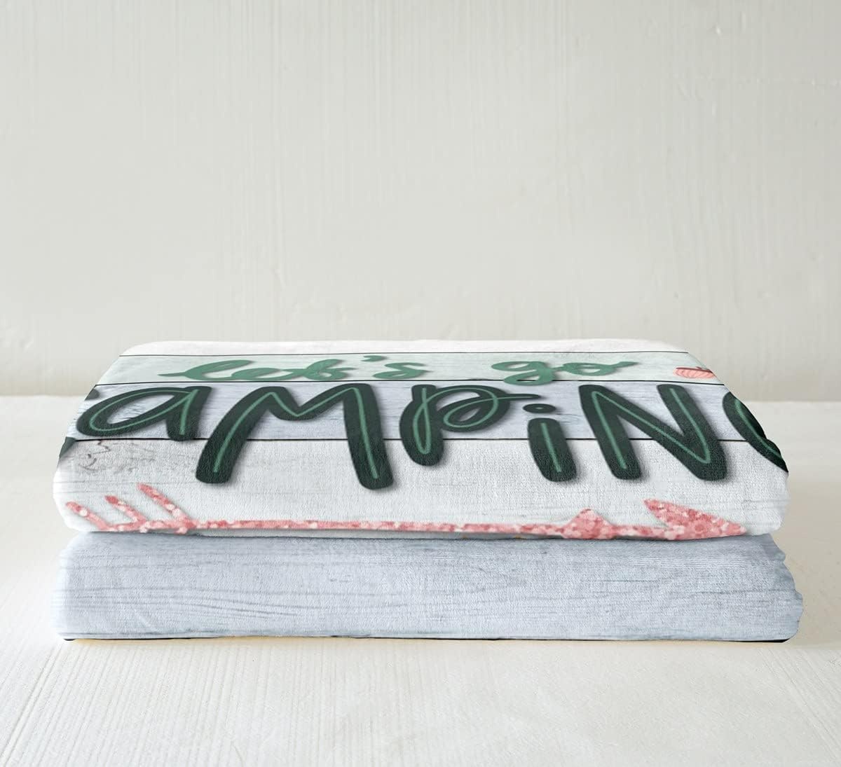 Homewish Fabrieksdeken voor de bank, Los Ga, fleece deken voor kinderen, glitter camper sherpa-deken, 229 x 229 cm, vintage gestreepte deken, jungle grenen boom silhouet beddeken