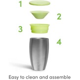 Munchkin Miracle 360 graden roestvrijstalen drinkbeker, 296 ml, groen