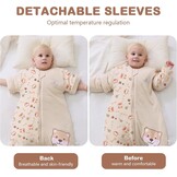 Babyslaapzak met lange mouwen met voeten 3,5 tog, winterslaapzak voor kinderen met pijpen, Pup, babyhoogte 105-115 cm