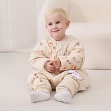 Babyslaapzak met lange mouwen met voeten 3,5 tog, winterslaapzak voor kinderen met pijpen, Pup, babyhoogte 105-115 cm