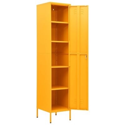 vidaXL Lockerkast 35x46x180 cm staal mosterdgeel