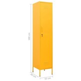 vidaXL Lockerkast 35x46x180 cm staal mosterdgeel