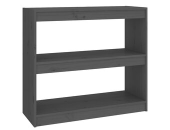 vidaXL Boekenkast/kamerscherm 80x30x135,5 cm massief grenenhout grijs
