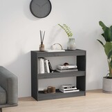 vidaXL Boekenkast/kamerscherm 80x30x135,5 cm massief grenenhout grijs