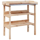 vidaXL Plantentafel met schappen 78x38x82,5 cm massief vurenhout