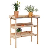 vidaXL Plantentafel met schappen 78x38x82,5 cm massief vurenhout
