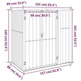 vidaXL Tuinschuur 161x89x161 cm gegalvaniseerd staal grijs