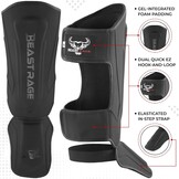 BEAST RAGE MMA Martial Arts Shin Guards for Kickboxing Adjustable Muay Thai, Padded Martial Arts Shin Pads Leg Guard with Instep Sleeves MMA Training BJJ Karate Boxing Taekwondo