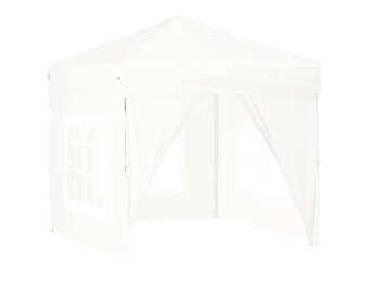 vidaXL Partytent inklapbaar met zijwanden 2x2 m wit