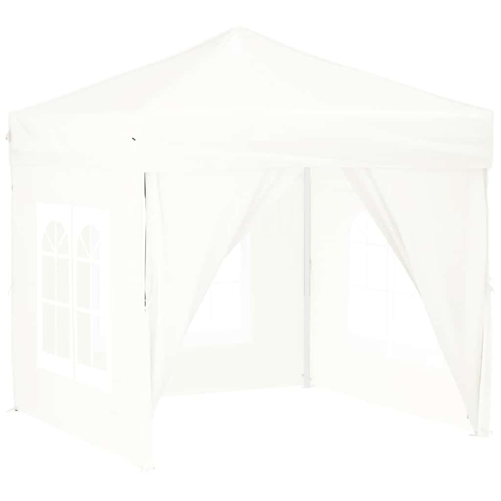 vidaXL Partytent inklapbaar met zijwanden 2x2 m wit