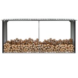 vidaXL Haardhoutschuur 330x92x153 cm gegalvaniseerd staal antraciet