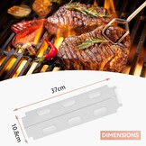 37 cm roestvrij stalen branderafdekking voor Landmann, Enders Boston, tarrington House, Outdoorchef-Perth, Uniflame 750, Tenneker TG4, kamino, hitteschild branderafdekking flavorizer bars gasgrill