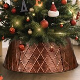 Metalen Kerstboomkraag 90cm Koper Ruitvorm - 59% Korting
