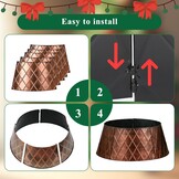 Metalen Kerstboomkraag 90cm Koper Ruitvorm - 59% Korting