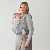 Ergobaby BCASFMGRY Adapt babydrager voor pasgeborenen vanaf de geboorte, met 3 posities SoftFlex mesh ergonomische buikdrager rugdrager draagzak, Pearl Grey