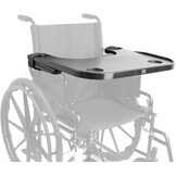 PEPE Mobility Rolstoeltafel met bekerhouder, afneembaar dienblad voor rolstoel voor volwassenen, rolstoeldienblad van ABS-kunststof, universele tafel rolstoelgebruikers, zwart