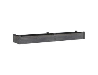vidaXL Plantenbak verhoogd met voering 240x45x25 cm vurenhout grijs