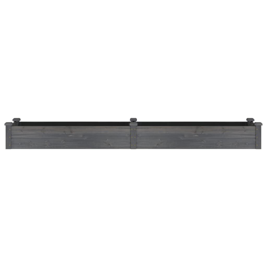 vidaXL Plantenbak verhoogd met voering 240x45x25 cm vurenhout grijs