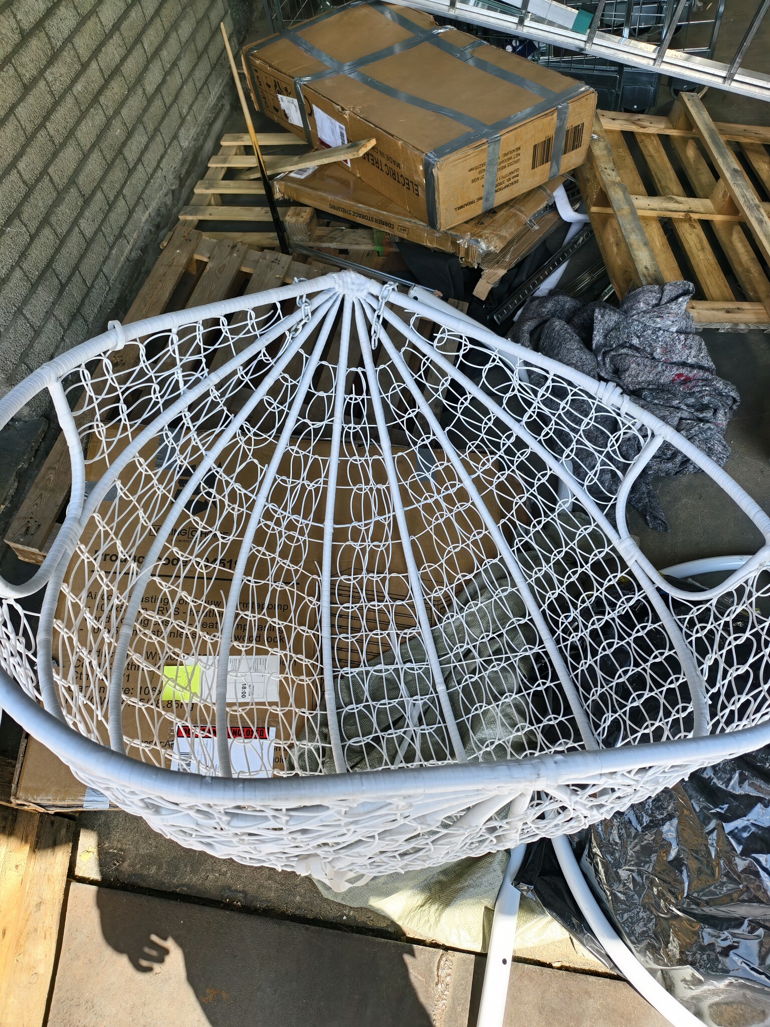 Dubbele Hangstoel Wit met XL Frame & Kussens - 60% Korting!