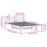 vidaXL Bedframe zonder matras massief grenenhout 140x200 cm