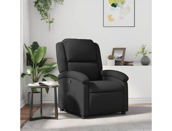 vidaXL Fauteuil echt leer zwart