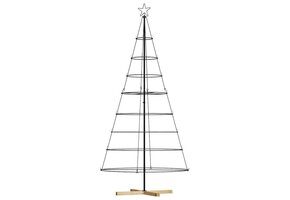 VidaXL Kerst Cone Boom Zwart 210cm Staal met 52% Korting