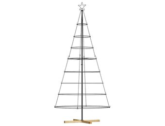 VidaXL Kerst Cone Boom Zwart 210cm Staal met 52% Korting