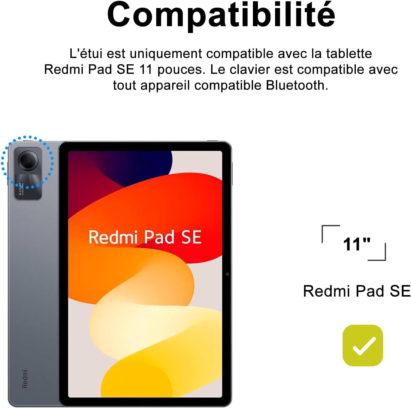 AZERTY Toetsenbordhoes voor Xiaomi Redmi Pad SE 11 inch - Lichtpaars (51% Korting)