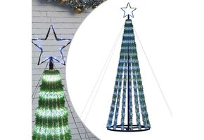 vidaXL Blauwe LED Kerstboom 180 cm - 275 LEDs met 8 Lichtstanden (51% Korting)