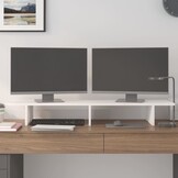Monitorstandaard Grenenhout Wit 100x27x15 cm - 62% Korting