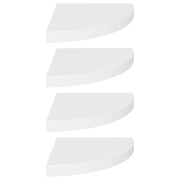 Zwevende Hoekplanken MDF Wit (4 stuks) - 69% Korting