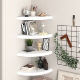 Zwevende Hoekplanken MDF Wit (4 stuks) - 69% Korting