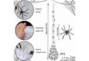 Halloween Lichtgevende Spinnen-eieren Hangend Paars (3 Stuks) - 46% Korting