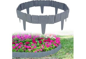Tuinrand Kunststof Grijs Steenlook - 20 Stuks - 46% Korting