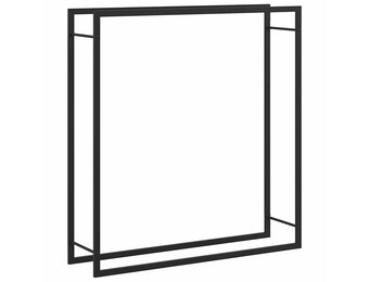 vidaXL Haardhoutrek Staal Matzwart 110x28x116cm - 65% Korting