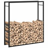 vidaXL Haardhoutrek Staal Matzwart 110x28x116cm - 65% Korting