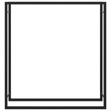 vidaXL Haardhoutrek Staal Matzwart 110x28x116cm - 65% Korting