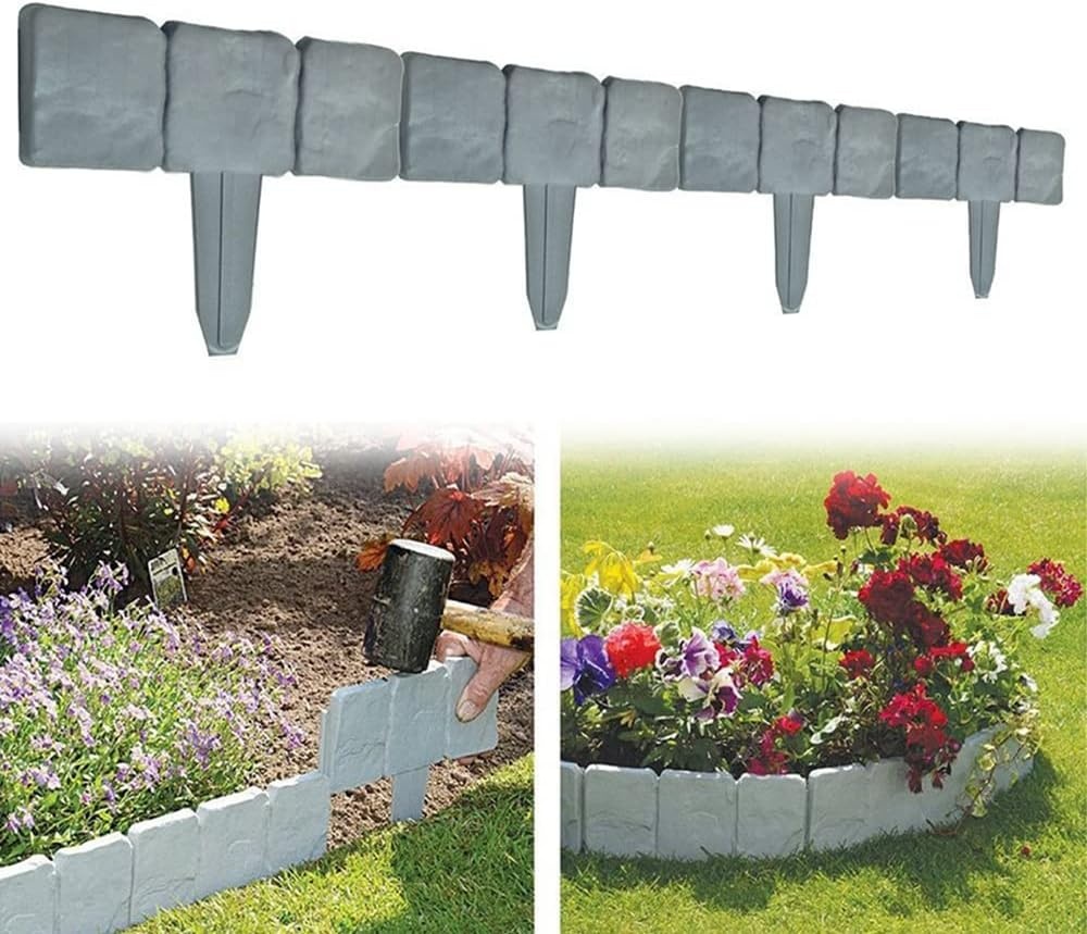 Kunststof Gazonrand Steenlook Grijs (20 stuks) - 51% Korting