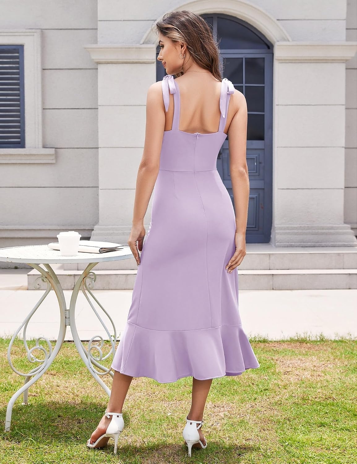 Dames Maxi Jurk met Split, Ruches & Spaghettibandjes - 54% Korting