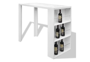 Hoogglans Witte Bartafel met Wijnrek - 43% Korting!