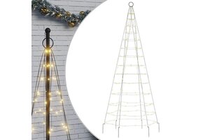 vidaXL LED-kerstboom vlaggenmast 180 cm, warm wit - 41% korting