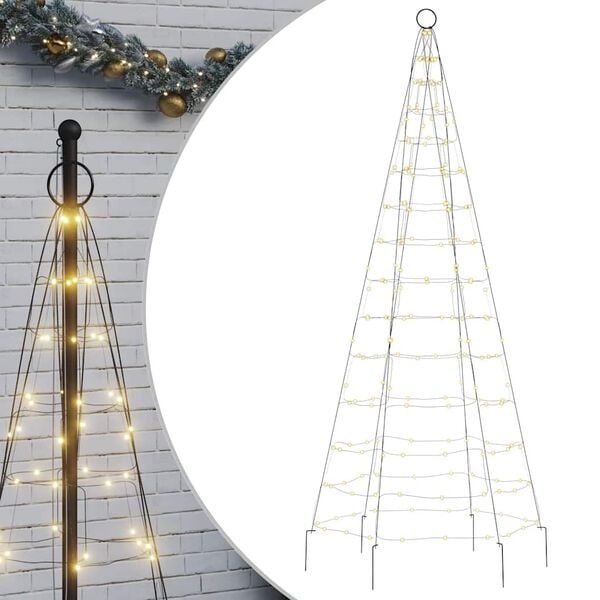 LED-kerstboom vlaggenmast 180cm 200 LED's warm wit - 44% Korting