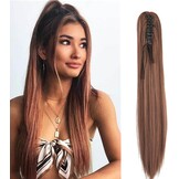 Paardenstaartverlenging 50cm Donker Kastanjebruin Golvend Synthetisch - 60% Korting