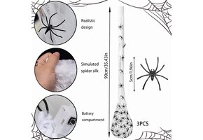 Lichtgevende Spinnen-eieren Halloween Decoratie - 3 stuks Paars (46% Korting)