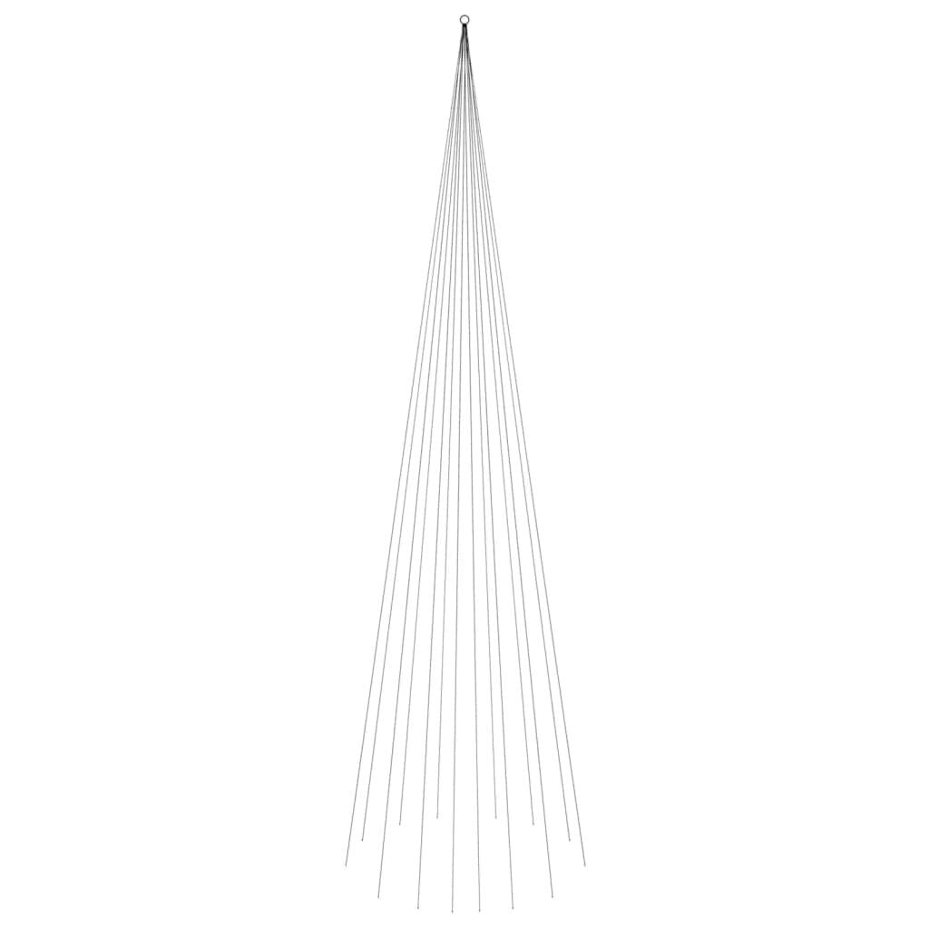 VidaXL Vlaggenmast Kerstboom, 800 cm, 1134 LED's Koudwit - 78% Korting