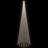 VidaXL Vlaggenmast Kerstboom, 800 cm, 1134 LED's Koudwit - 78% Korting